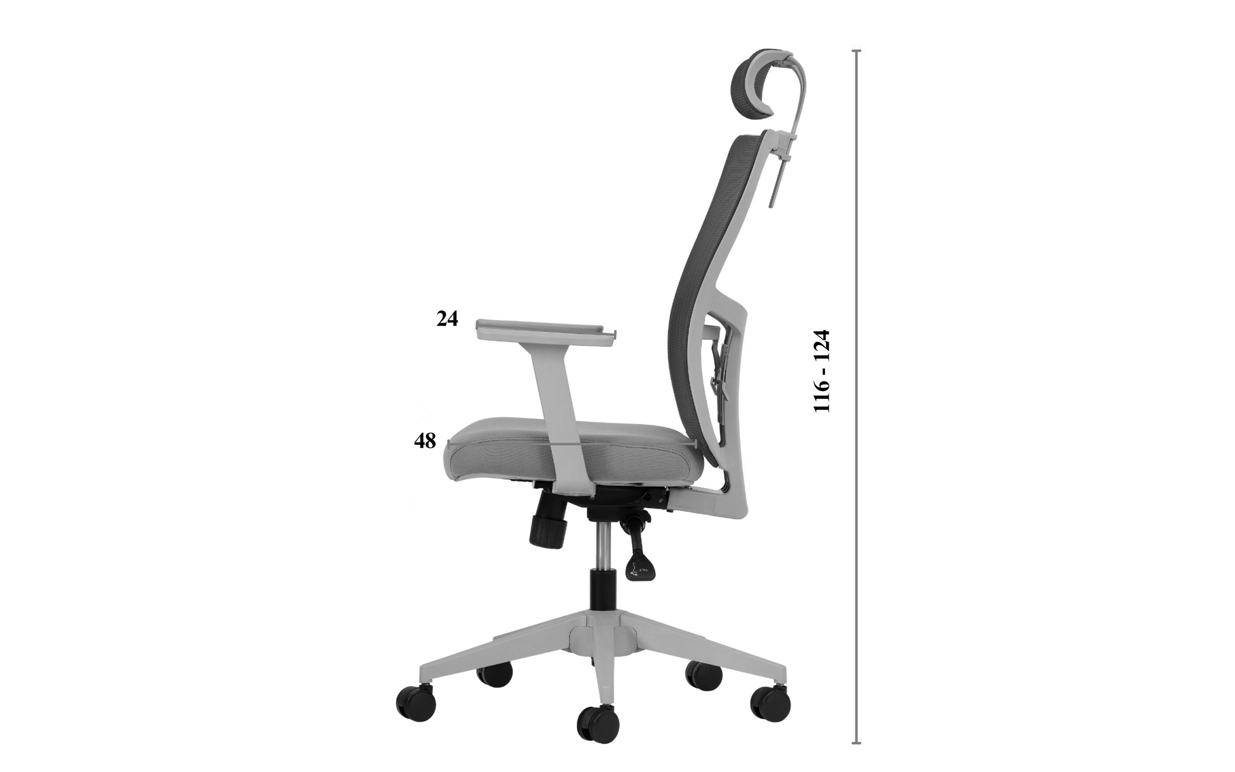 Scaun de birou Stelo, gri  3